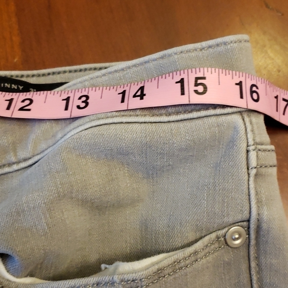 Banana Republic Premium Denim Mid Rise Skinny Stretch 31 Lt Grey EUC - Picture 6 of 11